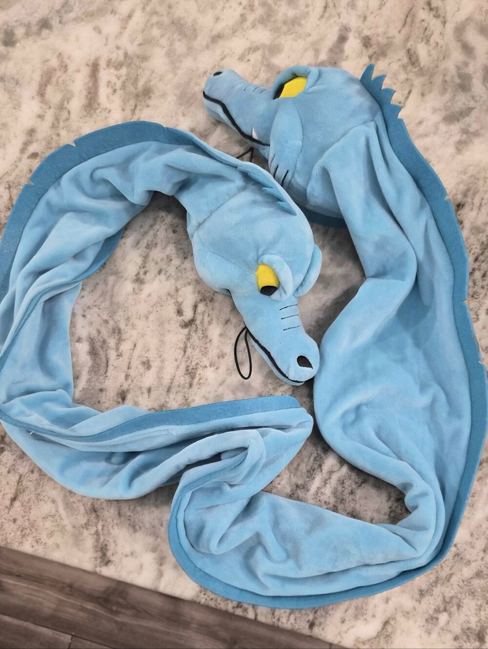 Disney Ursula Costume Prop Light Blue Eel Scarf with Yellow Eye Accents